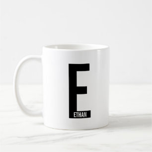 Modernes Personalisiertes Fettmonogramm und Name Kaffeetasse