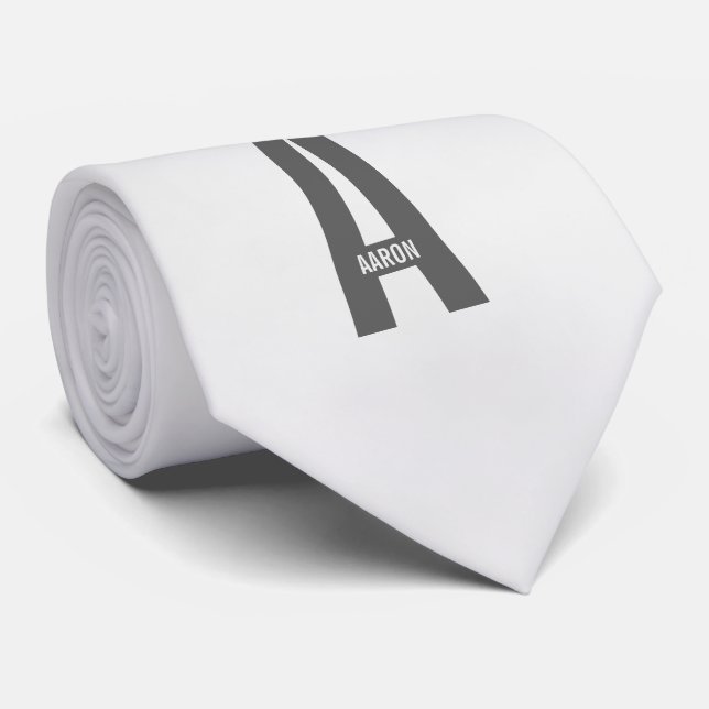 Modernes Personalisiertes Fettmonogramm und Name Krawatte (Gerollt)