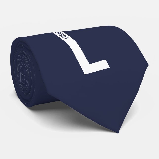 Modernes Personalisiertes Fettmonogramm und Name Krawatte (Gerollt)