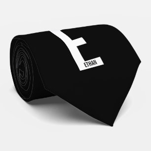 Modernes Personalisiertes Fettmonogramm und Name Krawatte
