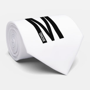 Modernes Personalisiertes Fettmonogramm und Name Krawatte