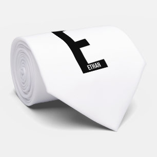 Modernes Personalisiertes Fettmonogramm und Name Krawatte