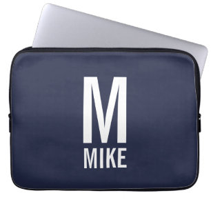 Modernes Personalisiertes Fettmonogramm und Name Laptopschutzhülle