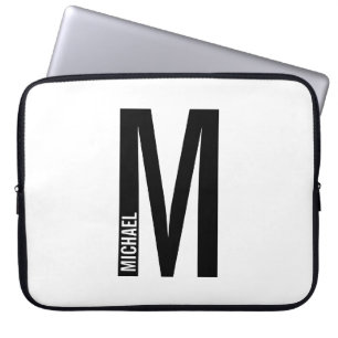 Modernes Personalisiertes Fettmonogramm und Name Laptopschutzhülle