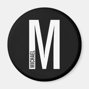 Modernes Personalisiertes Fettmonogramm und Name Magnet