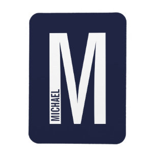 Modernes Personalisiertes Fettmonogramm und Name Magnet