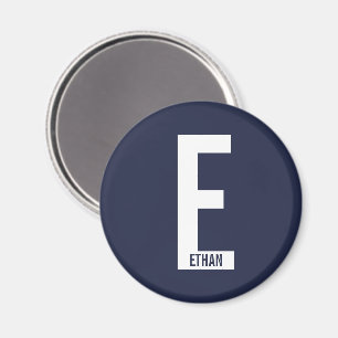 Modernes Personalisiertes Fettmonogramm und Name Magnet