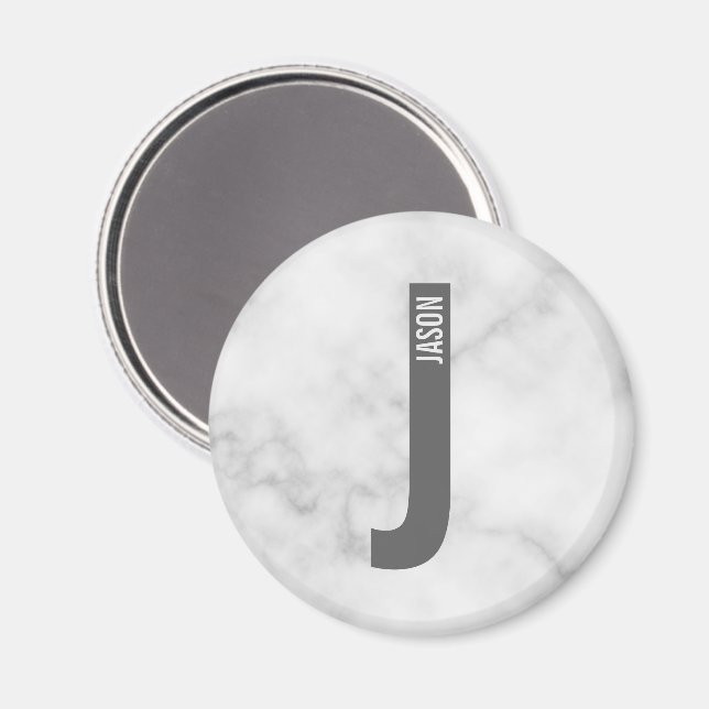 Modernes Personalisiertes Fettmonogramm und Name Magnet (Vorderseite/Rückseite)