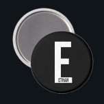 Modernes Personalisiertes Fettmonogramm und Name Magnet<br><div class="desc">Modernes Monogram Design mit personalisiertem Monogramm Buchstaben "E" und Namen im modernen fett formatierten Sans Serif Schriftart Stil. Perfektes Geschenk für ihn,  Vatertagsgeschenk,  Trauzeuge Geschenk und vieles mehr.</div>