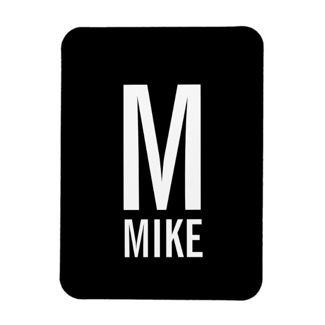 Modernes Personalisiertes Fettmonogramm und Name Magnet (Vertikal)