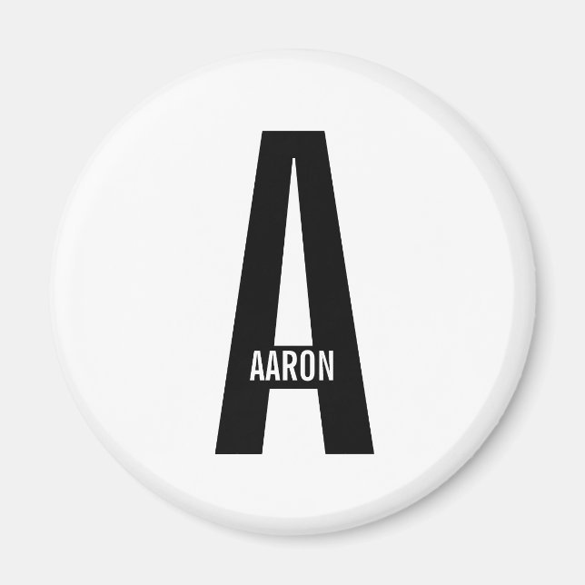 Modernes Personalisiertes Fettmonogramm und Name Magnet (Vorne)