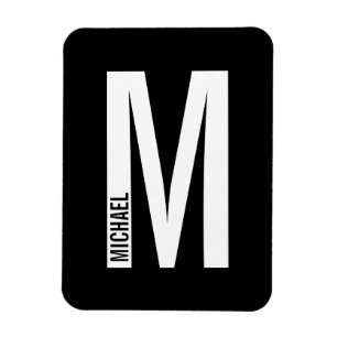 Modernes Personalisiertes Fettmonogramm und Name Magnet