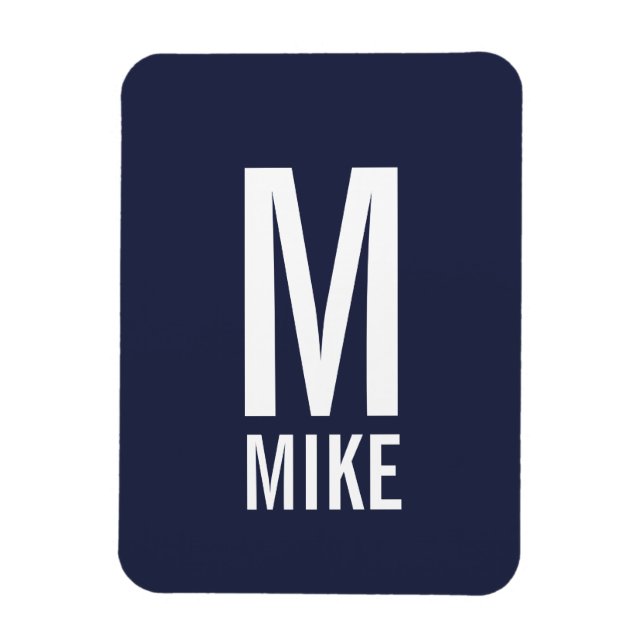 Modernes Personalisiertes Fettmonogramm und Name Magnet (Vertikal)