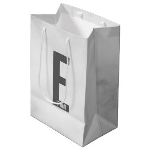 Modernes Personalisiertes Fettmonogramm und Name Mittlere Geschenktüte
