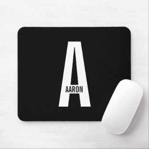 Modernes Personalisiertes Fettmonogramm und Name Mousepad