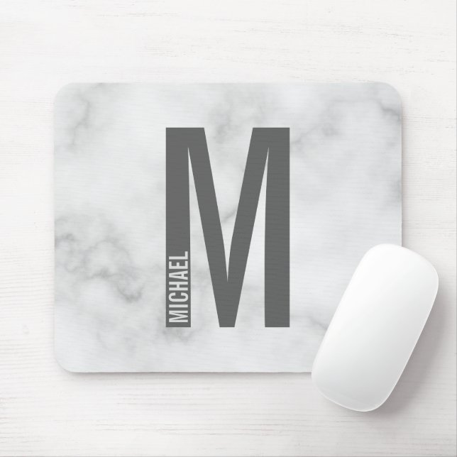Modernes Personalisiertes Fettmonogramm und Name Mousepad (Mit Mouse)