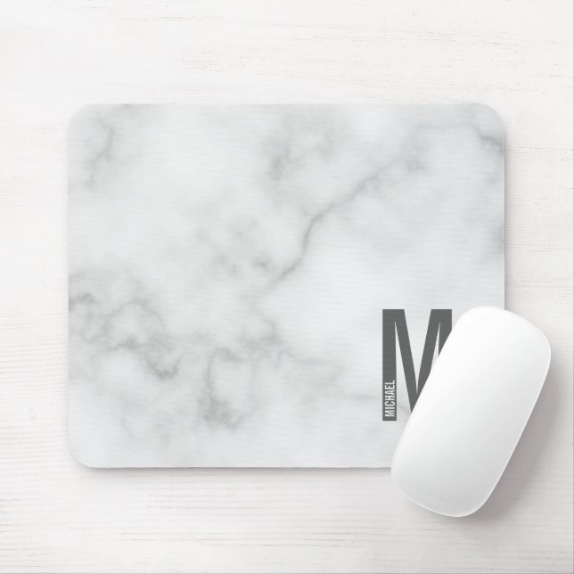 Modernes Personalisiertes Fettmonogramm und Name Mousepad (Mit Mouse)