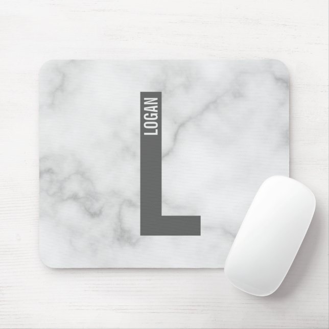 Modernes Personalisiertes Fettmonogramm und Name Mousepad (Mit Mouse)