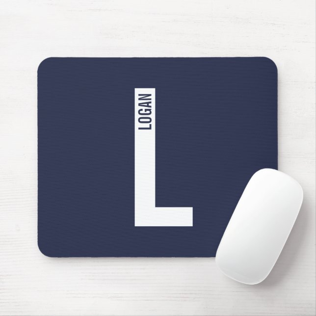 Modernes Personalisiertes Fettmonogramm und Name Mousepad (Mit Mouse)