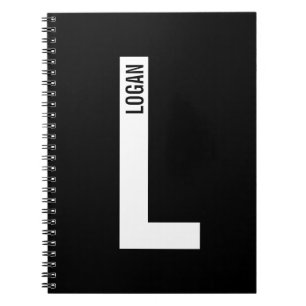 Modernes Personalisiertes Fettmonogramm und Name Notizblock