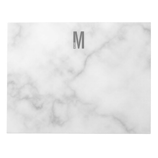 Modernes Personalisiertes Fettmonogramm und Name Notizblock (Vorderseite)