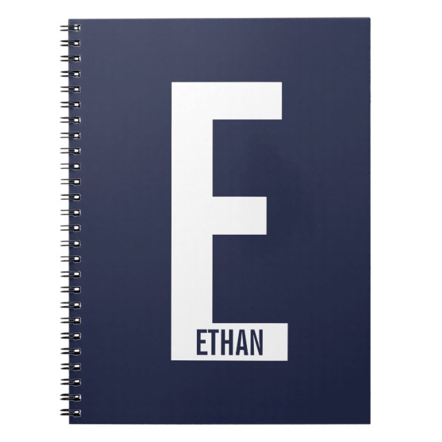 Modernes Personalisiertes Fettmonogramm und Name Notizblock (Vorderseite)