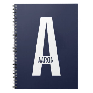 Modernes Personalisiertes Fettmonogramm und Name Notizblock