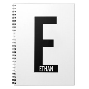 Modernes Personalisiertes Fettmonogramm und Name Notizblock