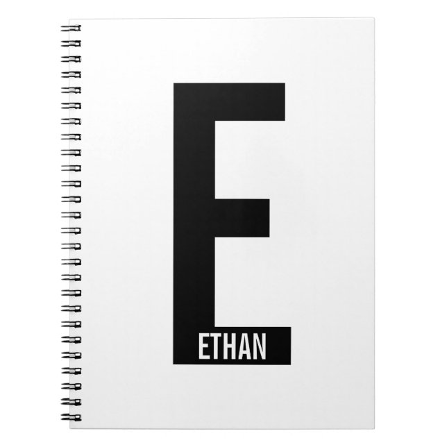 Modernes Personalisiertes Fettmonogramm und Name Notizblock (Vorderseite)