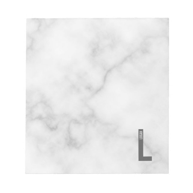 Modernes Personalisiertes Fettmonogramm und Name Notizblock (Vorderseite)