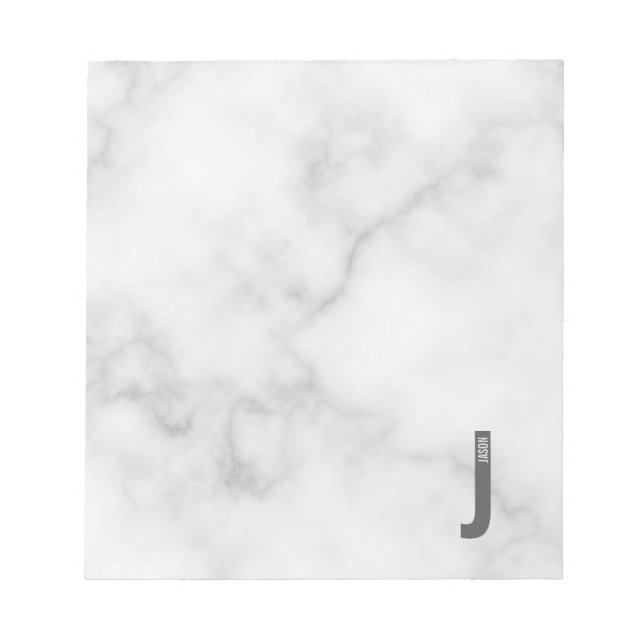 Modernes Personalisiertes Fettmonogramm und Name Notizblock (Vorderseite)