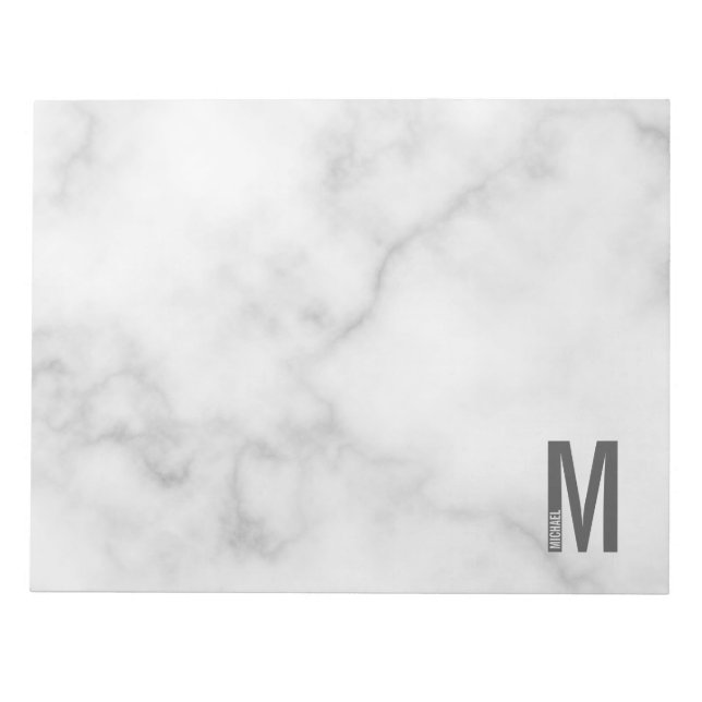 Modernes Personalisiertes Fettmonogramm und Name Notizblock (Vorderseite)