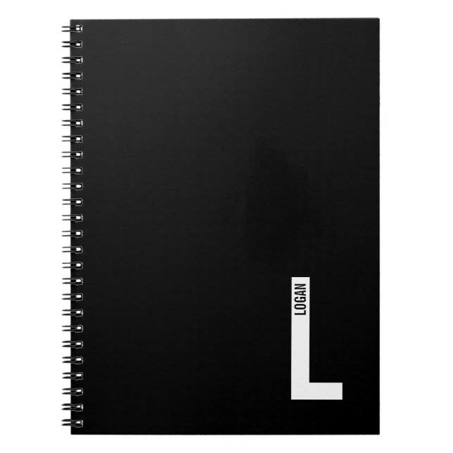 Modernes Personalisiertes Fettmonogramm und Name Notizblock (Vorderseite)