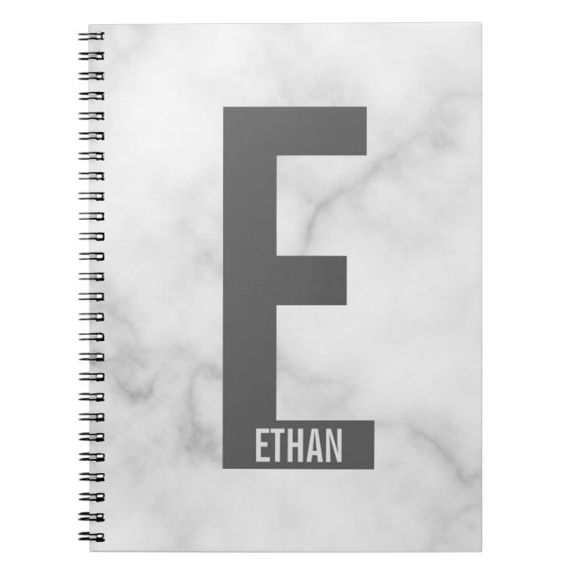 Modernes Personalisiertes Fettmonogramm und Name Notizblock (Vorderseite)