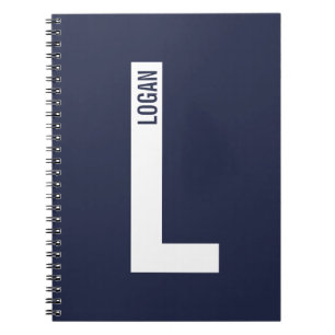 Modernes Personalisiertes Fettmonogramm und Name Notizblock