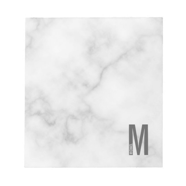 Modernes Personalisiertes Fettmonogramm und Name Notizblock (Vorderseite)