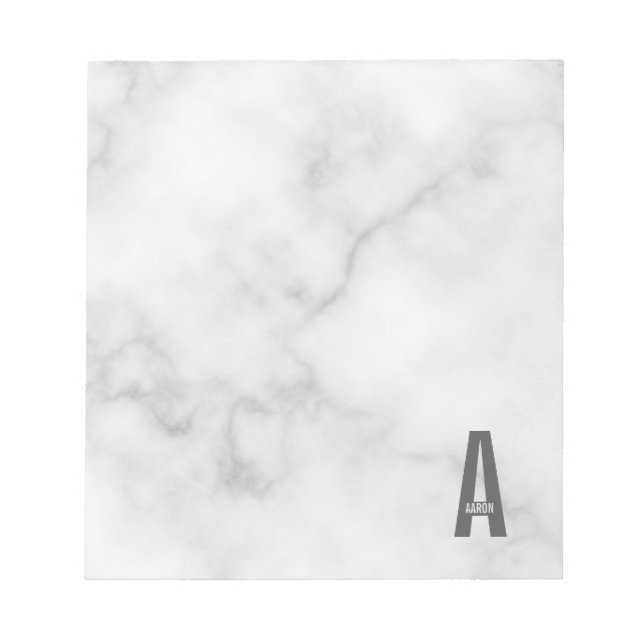 Modernes Personalisiertes Fettmonogramm und Name Notizblock (Vorderseite)
