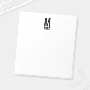 Modernes Personalisiertes Fettmonogramm und Name Notizblock