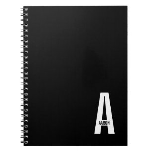Modernes Personalisiertes Fettmonogramm und Name Notizblock