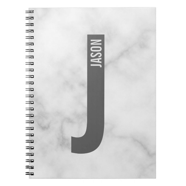 Modernes Personalisiertes Fettmonogramm und Name Notizblock (Vorderseite)