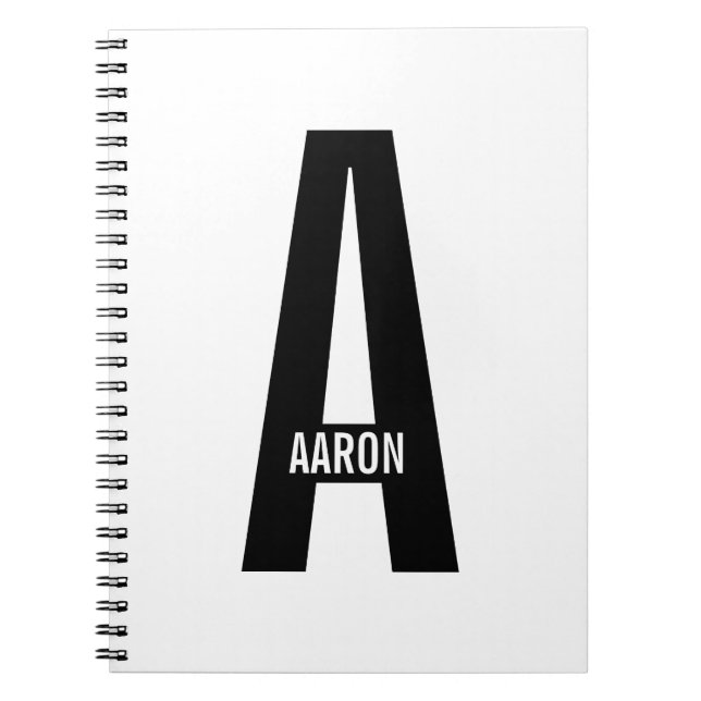 Modernes Personalisiertes Fettmonogramm und Name Notizblock (Vorderseite)