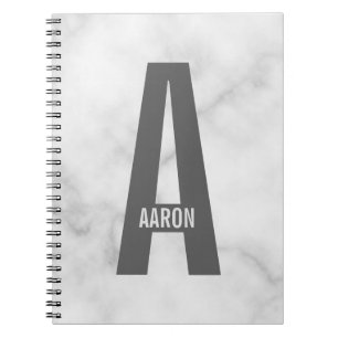 Modernes Personalisiertes Fettmonogramm und Name Notizblock