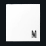 Modernes Personalisiertes Fettmonogramm und Name Notizblock<br><div class="desc">Modernes Monogram Design mit personalisiertem Monogramm-Buchstaben "M" und Namen im modernen fett formatierten Sans Serif Schriftart Stil.</div>