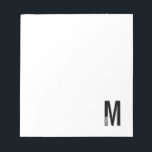 Modernes Personalisiertes Fettmonogramm und Name Notizblock<br><div class="desc">Modernes Monogram Design mit personalisiertem Monogramm-Buchstaben "M" und Namen im modernen fett formatierten Sans Serif Schriftart Stil.</div>