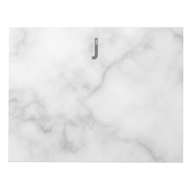 Modernes Personalisiertes Fettmonogramm und Name Notizblock (Vorderseite)