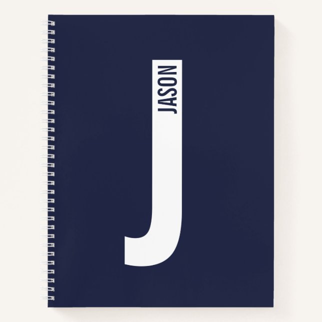 Modernes Personalisiertes Fettmonogramm und Name Notizbuch (Vorderseite)