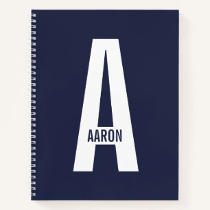 Modernes Personalisiertes Fettmonogramm und Name Notizbuch