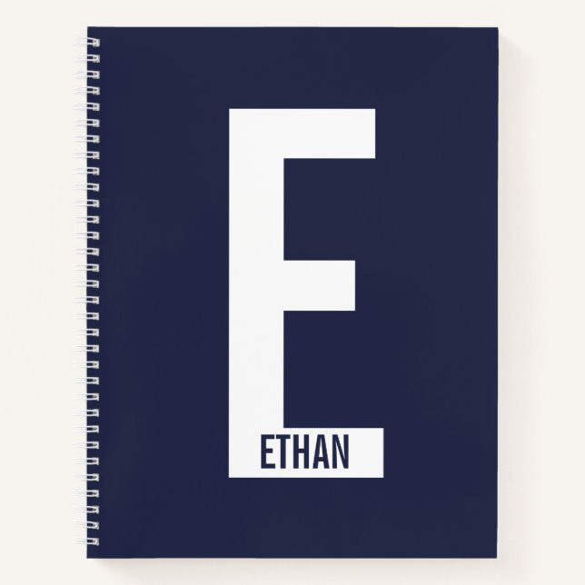 Modernes Personalisiertes Fettmonogramm und Name Notizbuch (Vorderseite)