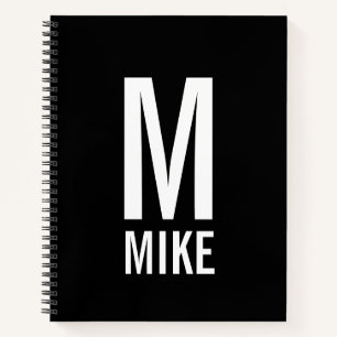 Modernes Personalisiertes Fettmonogramm und Name Notizbuch