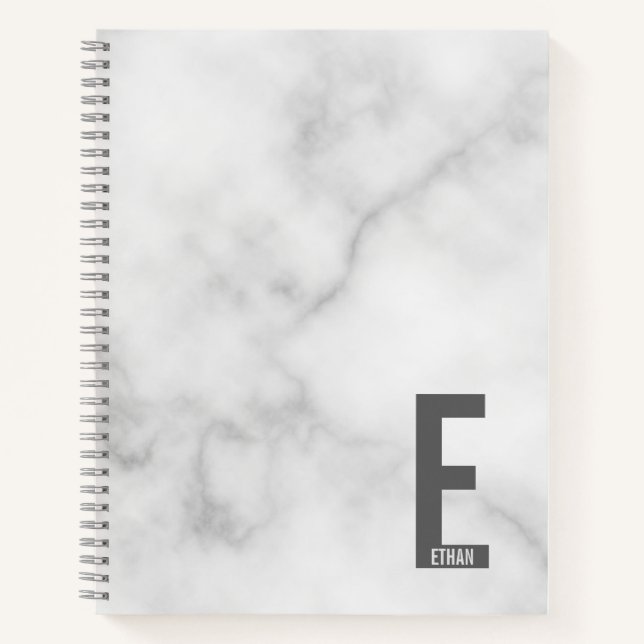 Modernes Personalisiertes Fettmonogramm und Name Notizbuch (Vorderseite)